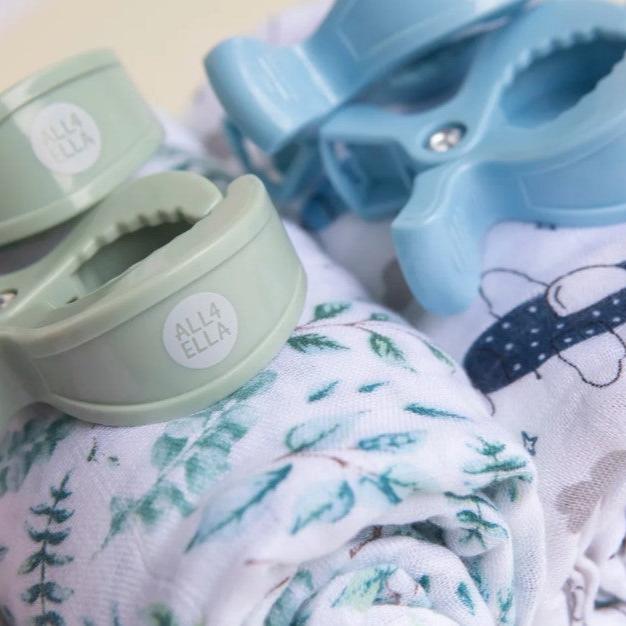 "All4Ella" - Muslin Wrap & 2 Pram Peg Set