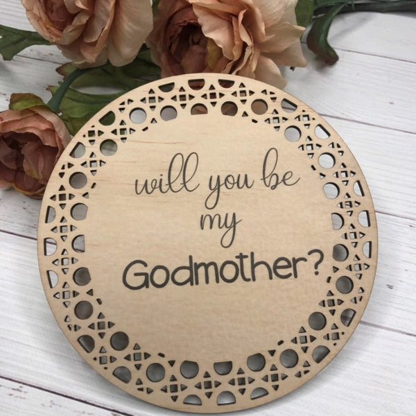 "Inspired Wholesale" - Will you be my Godmother Plaque
