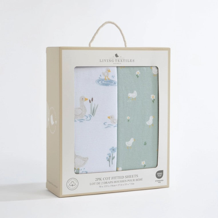 "The Living Textiles Company" - Fitted Cot Sheets (2 Pack) - Goosey Goosey