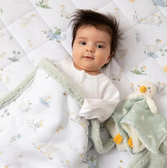 "The Living Textiles Company" - Jersey/Sherpa Pram Blanket - Goosey Goosey