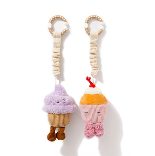 "The Living Textiles Company" - Stroller Toys - Ice Cream & Cupcake