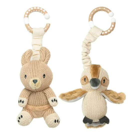 "The Living Textiles Company" - Stroller Toys - Kangaroo & Kookaburra