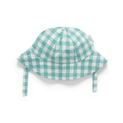 "Purebaby" - Lagoon Gingham Sunhat