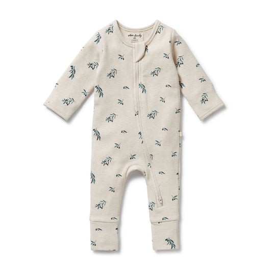 "Wilson & Frenchy" - Little Olive - Waffle Zipsuit