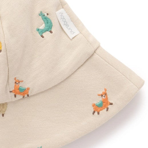 "Purebaby" - Llama Broderie Hat