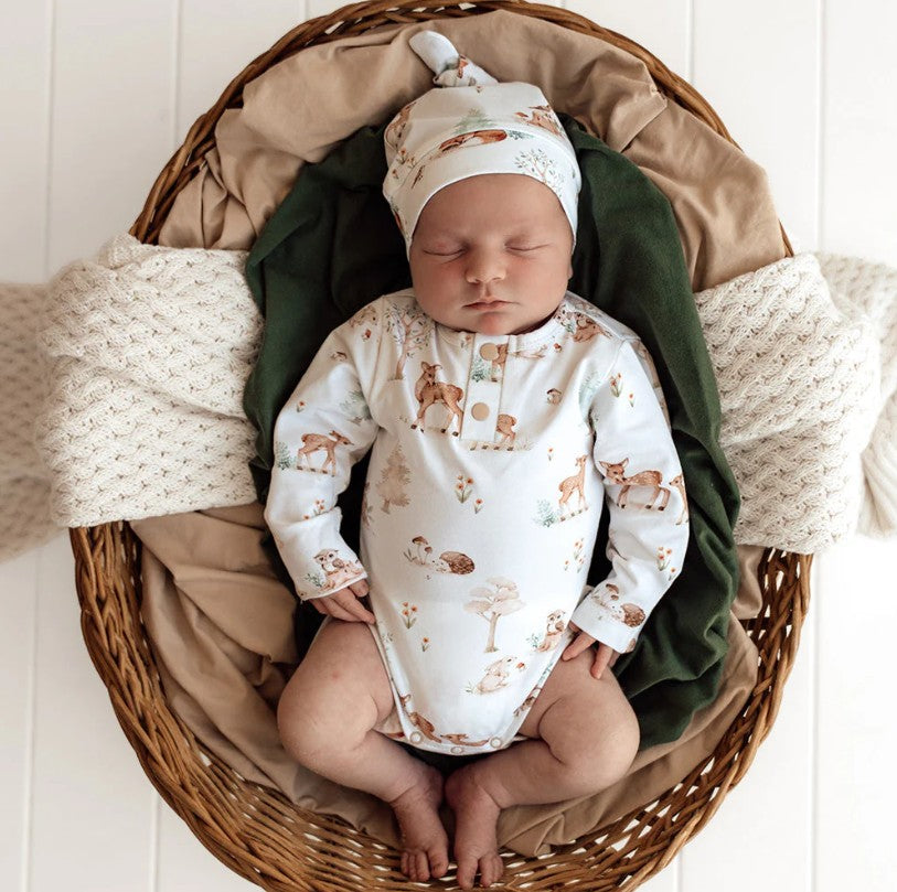 "Snuggle Hunny" - Long Sleeve Bodysuit - Woodland Tales