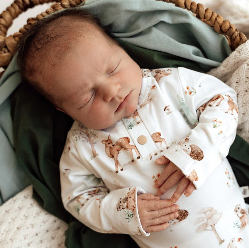 "Snuggle Hunny" - Long Sleeve Bodysuit - Woodland Tales