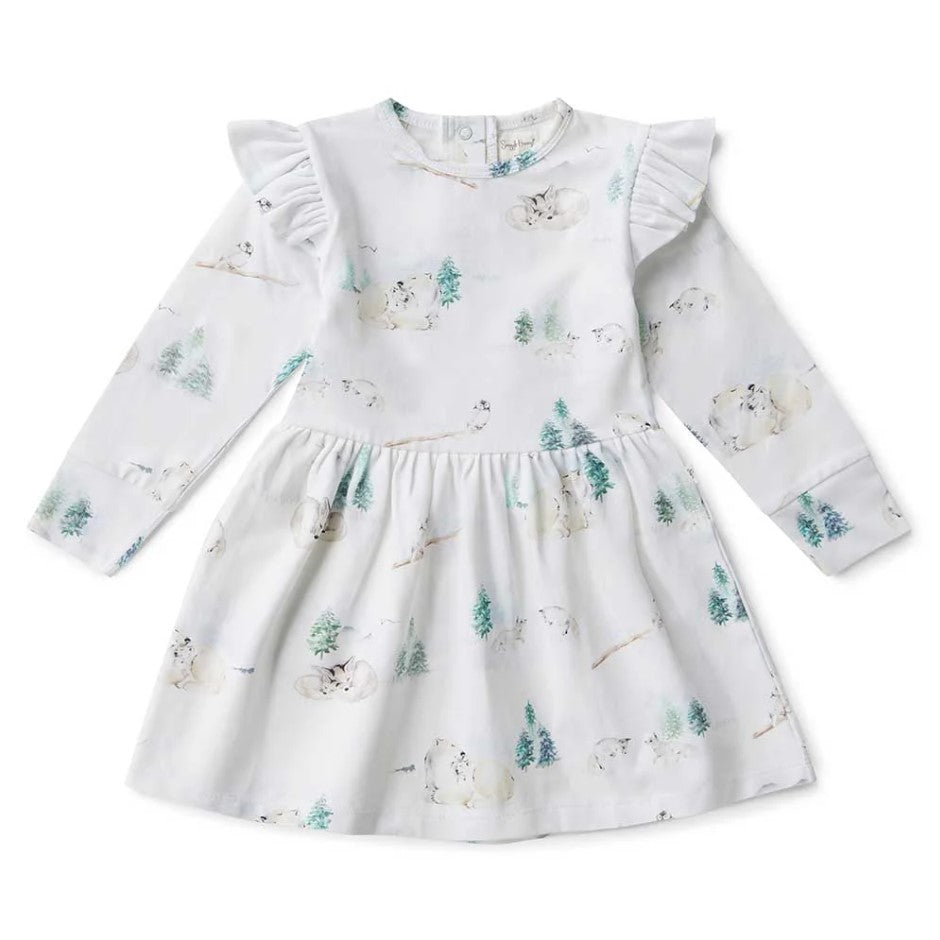 "Snuggle Hunny" - Long Sleeve Dress - Arctic