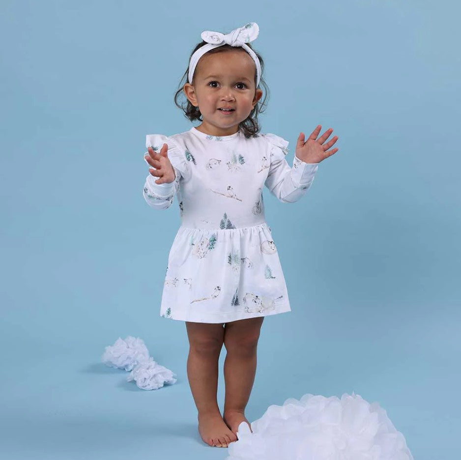 "Snuggle Hunny" - Long Sleeve Dress - Arctic