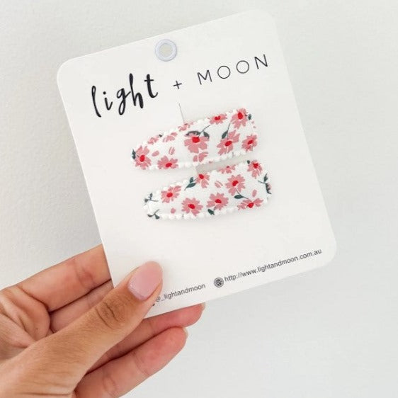 "Light & Moon" - Fabric Snap Hairclips