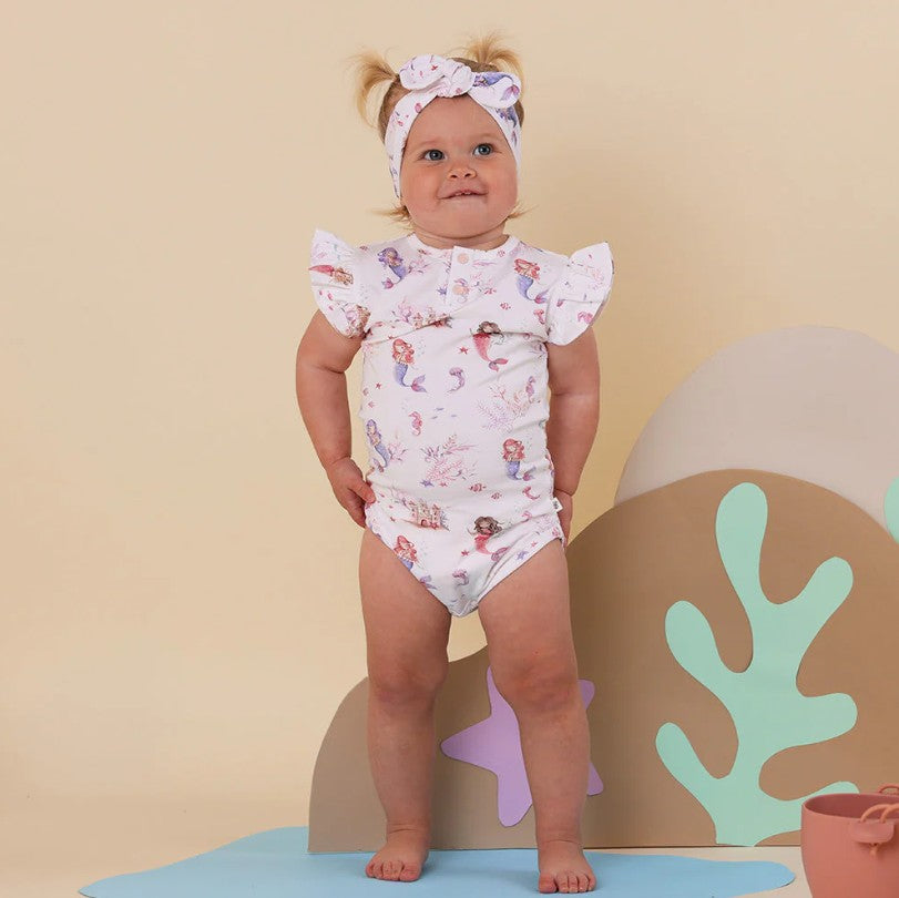 "Snuggle Hunny" - Short Sleeve Bodysuit - Mermaid