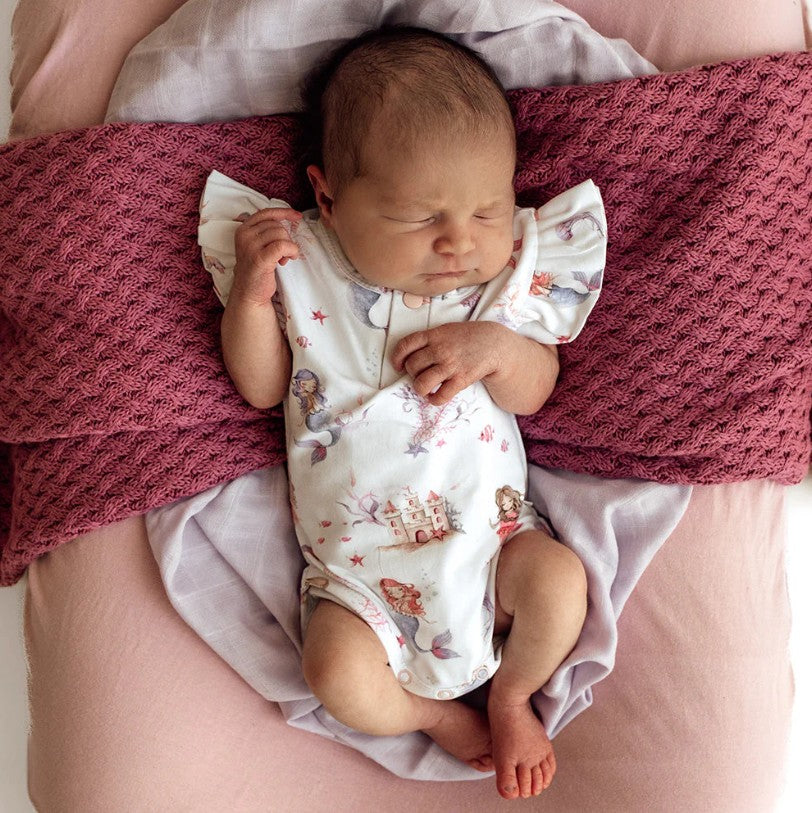 "Snuggle Hunny" - Short Sleeve Bodysuit - Mermaid