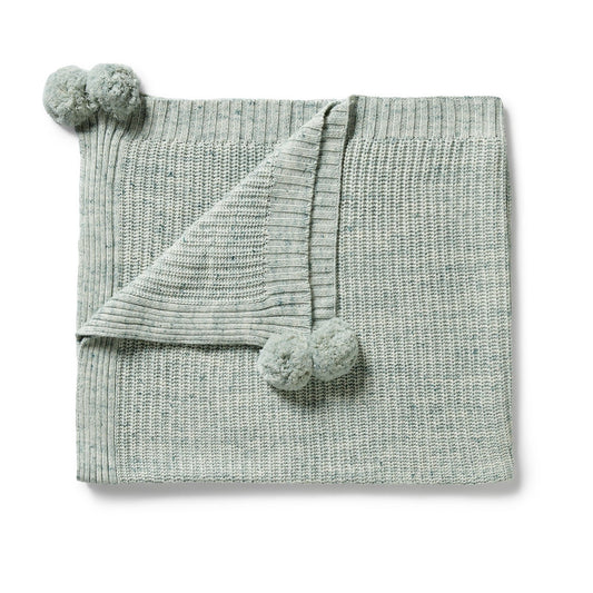 "Wilson & Frenchy" - Organic Knit Blanket - Moss Speckle