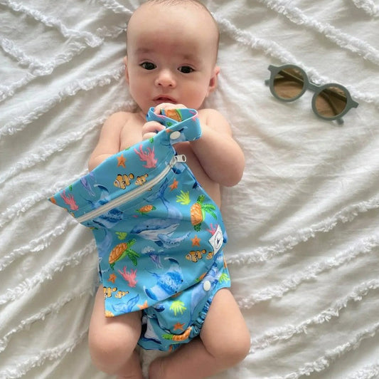 "Little E & Co" - Swim Nappy & Mini Wet Bag Combo