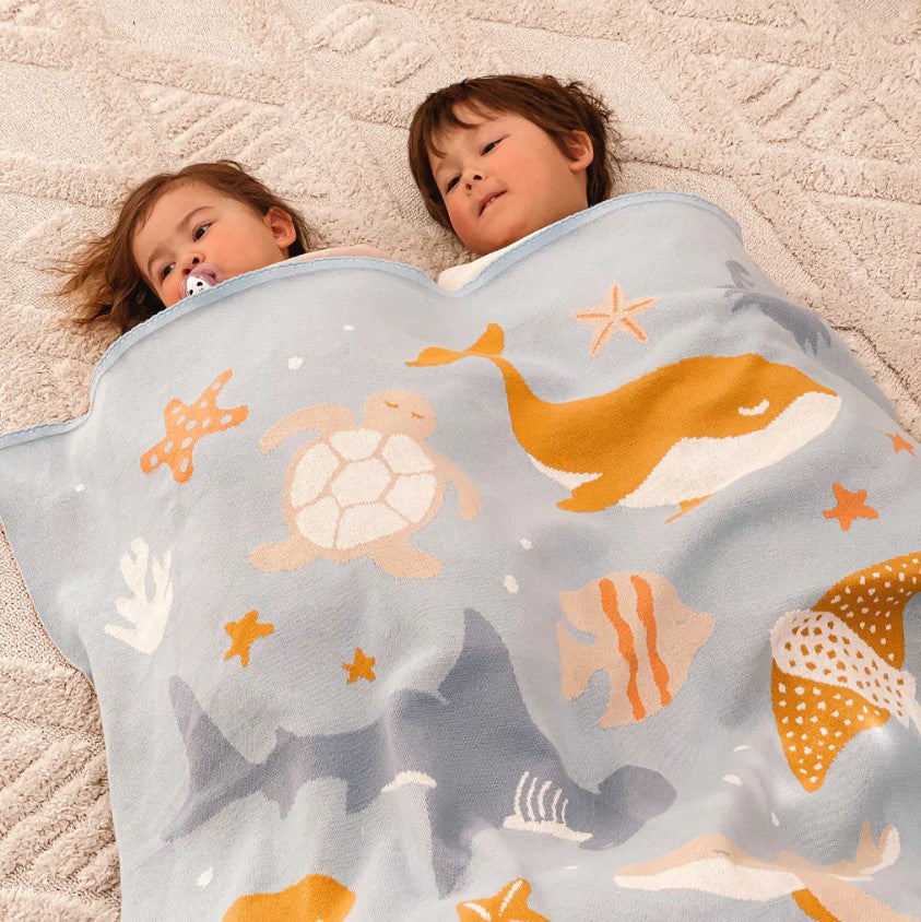 "Fox & Fallow" - Blanket - Ocean Creatures