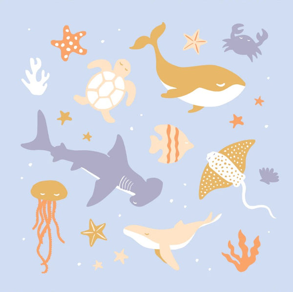"Fox & Fallow" - Blanket - Ocean Creatures