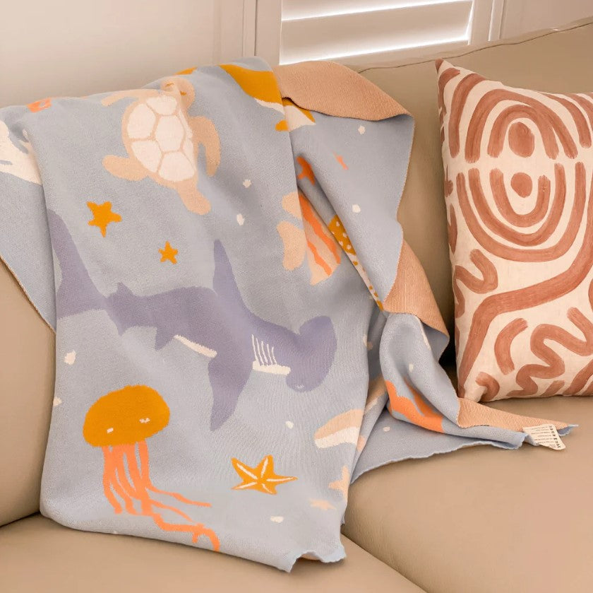 "Fox & Fallow" - Blanket - Ocean Creatures