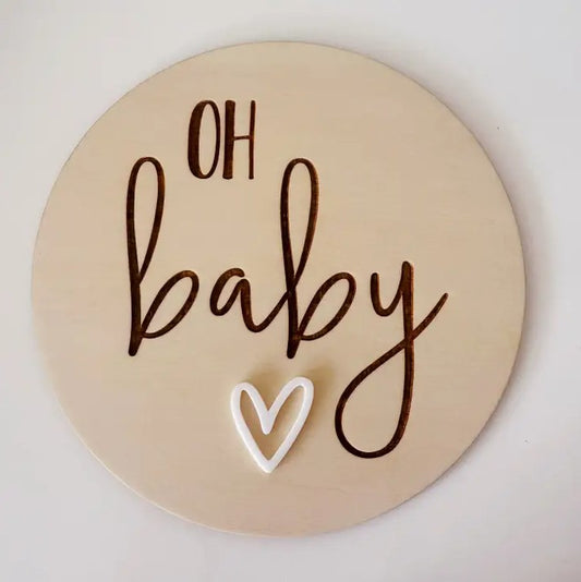 "Timber Tinkers" - 'Oh Baby' Announcement Plaque