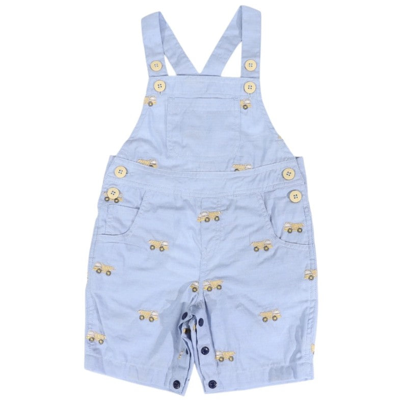 "Korango" - Embroidered Truck Chambray Overall - Light Blue