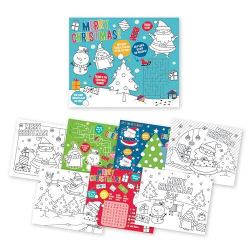 "Christmas" - Colour-In Activity Placemats (8 Pack)
