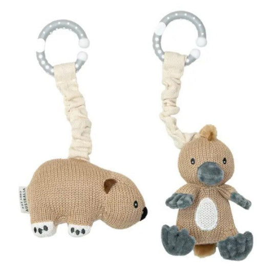 "The Living Textiles Company" - Stroller Toys - Platypus & Wombat