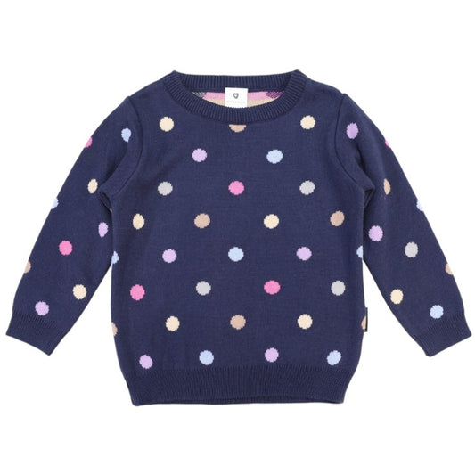 "Korango" - Knit Sweater - Polkadots (Navy)
