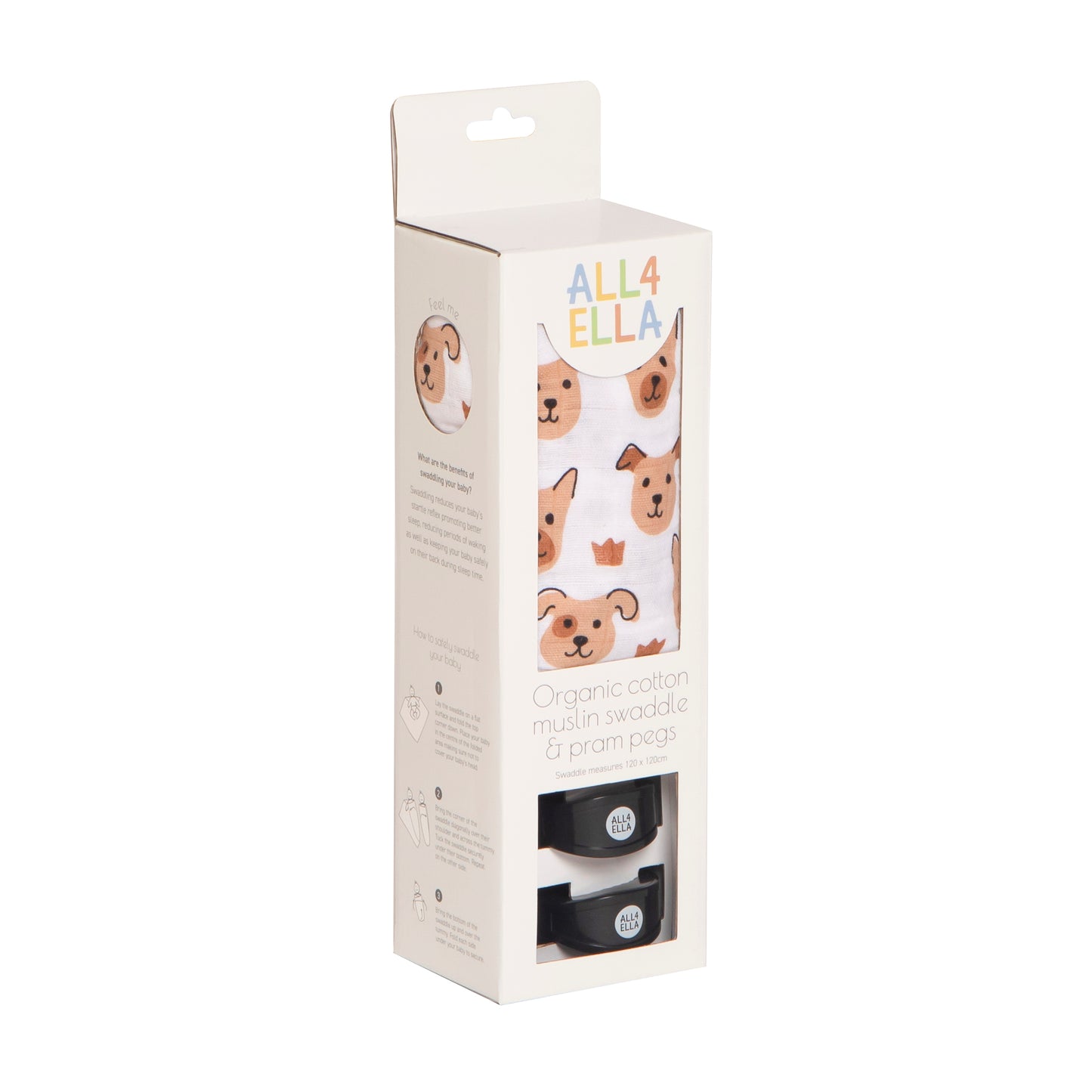 "All4Ella" - Muslin Wrap & 2 Pram Peg Set