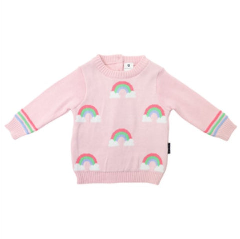 "Korango" - Knit Sweater - Rainbow - Pink
