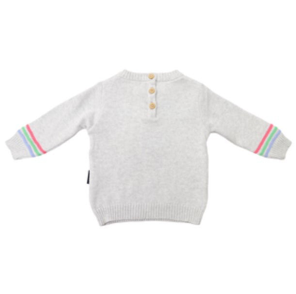 "Korango" - Knit Sweater - Rainbow - Grey