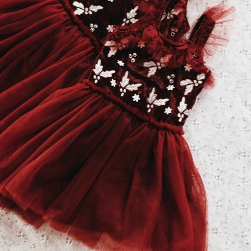 "Bencer & Hazelnut" - Red Velvet Playsuit/Dress