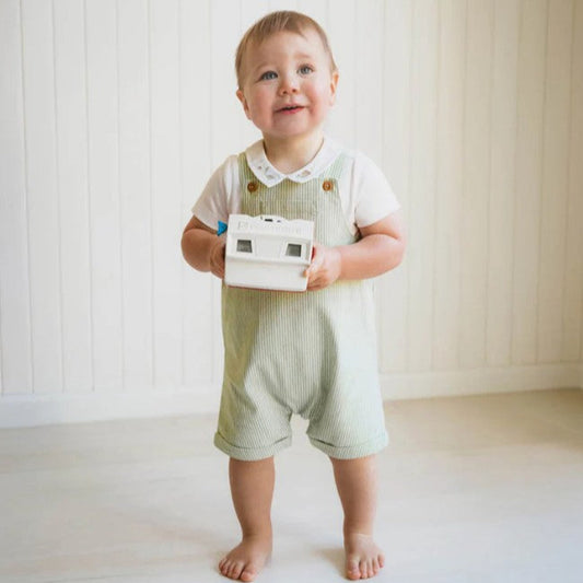 "Bebe" - Roman Green Stripe Overalls