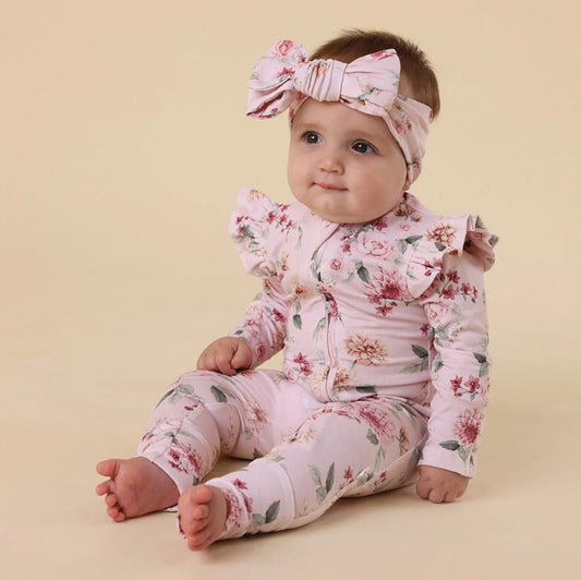 "Snuggle Hunny" - Convertible Snugglesuit - Birds & Blooms