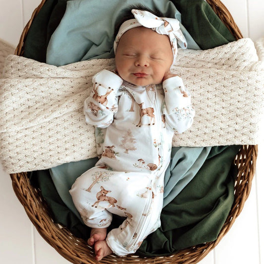 "Snuggle Hunny" - Convertible Snugglesuit - Woodland Tales