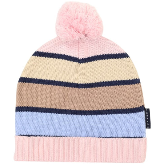 "Korango" - Striped Beanie - Blue