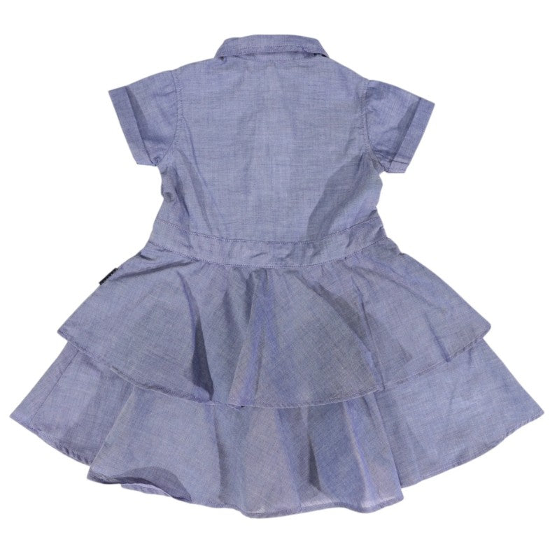 "Korango" - Chambray Tiered Swing Dress (Dark)