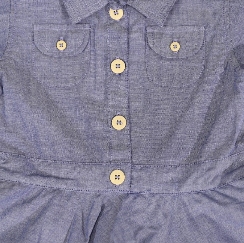 "Korango" - Chambray Tiered Swing Dress (Dark)