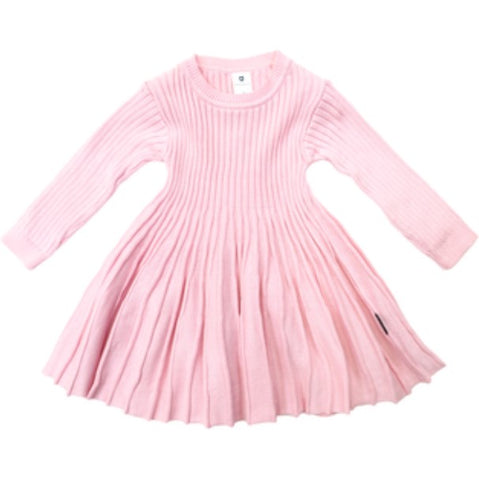 "Korango" - Rib Knit Swing Dress - Fairytale Pink