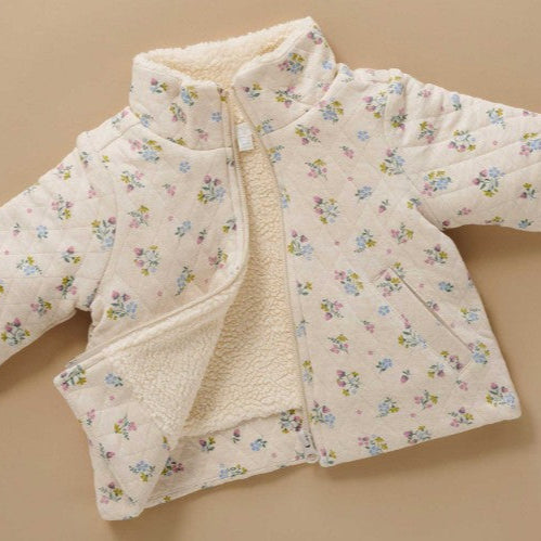 "Purebaby" - Strawberry Blossom Quilted Jacket
