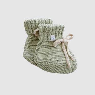 "Ziggy Lou" - Knit Booties - Tallow