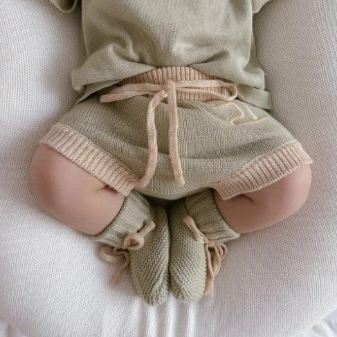 "Ziggy Lou" - Knit Booties - Tallow