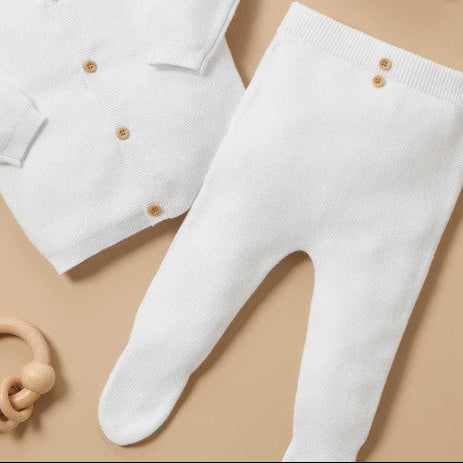 "Purebaby" - Premie Textured Legging - White