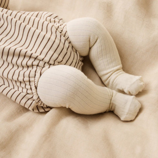"Wilson & Frenchy" - Organic Ribbed Tights - Buttermilk