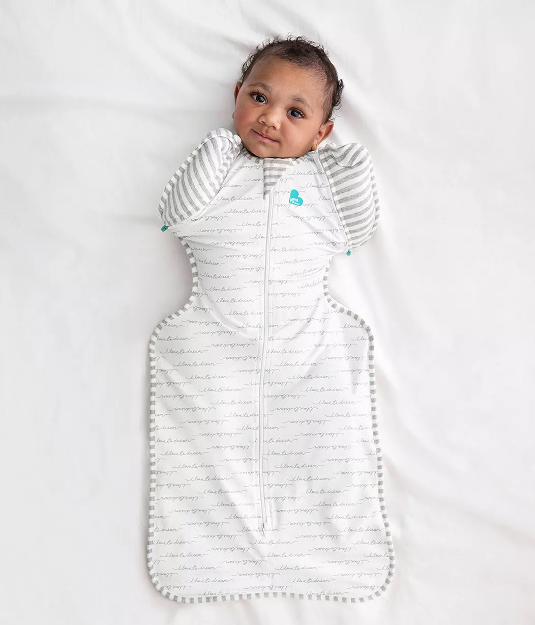 "Love To Dream" - Swaddle UP Transition Bag - 1.0 TOG - White