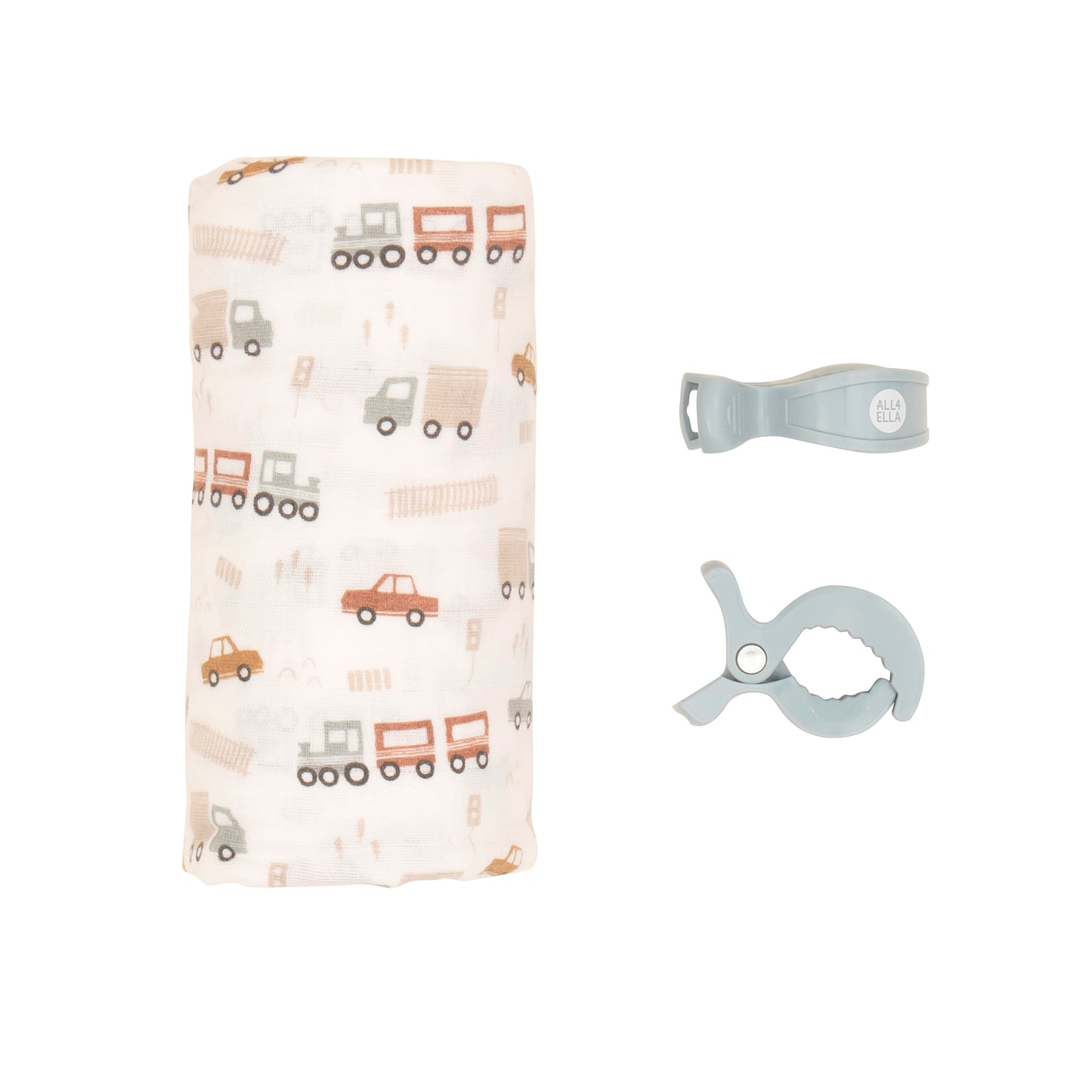 "All4Ella" - Muslin Wrap & 2 Pram Peg Set