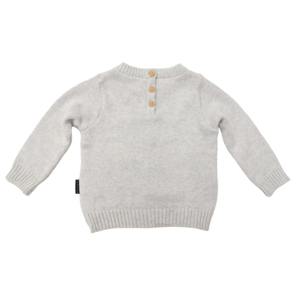 "Korango" - Knit Sweater - Trucks Embroidered - Grey