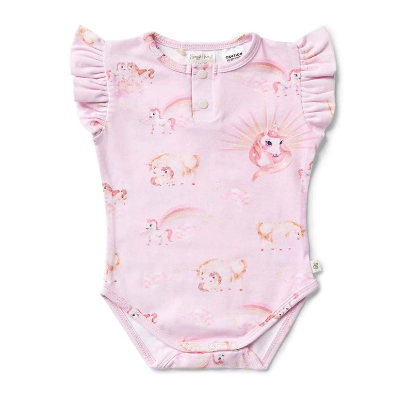 "Snuggle Hunny" - Short Sleeve Bodysuit - Unicorn