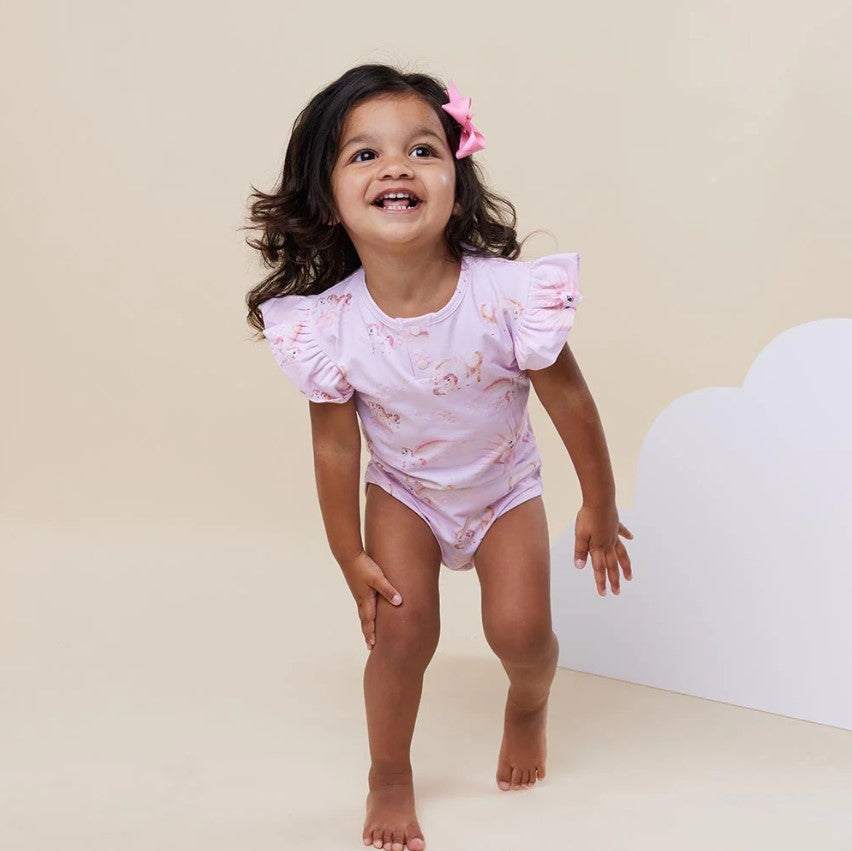 "Snuggle Hunny" - Short Sleeve Bodysuit - Unicorn