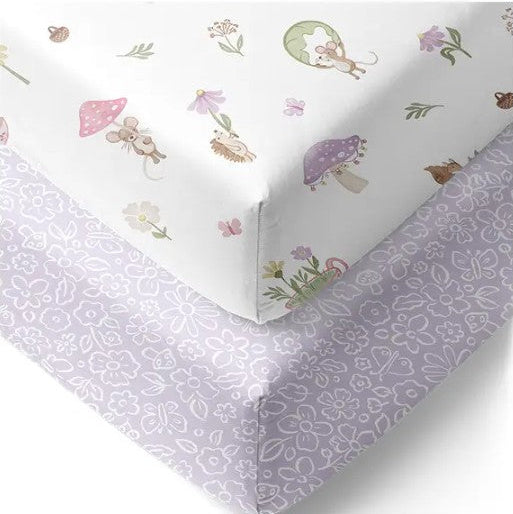 "The Living Textiles Company" - Fitted Cot Sheets (2 Pack) - Whimsical Wonderland