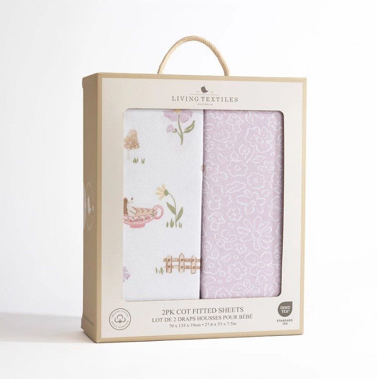 "The Living Textiles Company" - Fitted Cot Sheets (2 Pack) - Whimsical Wonderland
