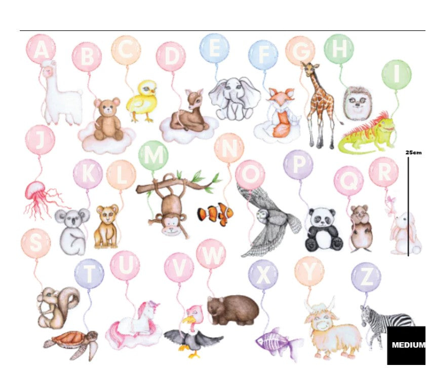 "Polka Prints" - Animal Alphabet Wall Decal